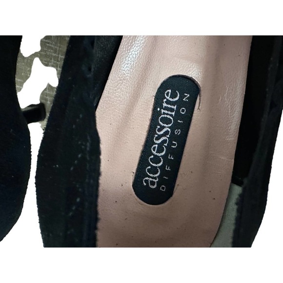 Accessoire Diffusion Paris Heels Black Suede New In Box 2005 37.5/7.5 Stiletto - Picture 8 of 9